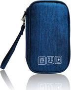 Electronic Organizer Bag Cable Organizer Travel Cord Organizer Case Pouch Portable Carrying Case for Charger Hard Drive Earphone USB SD Card (Navy)