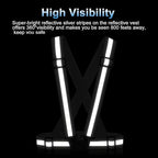 Reflective Vest Running Gear, 2Pack High Visible Safety VES for Cycling Jogging Running Walking, Adjustable for Men Women Kids