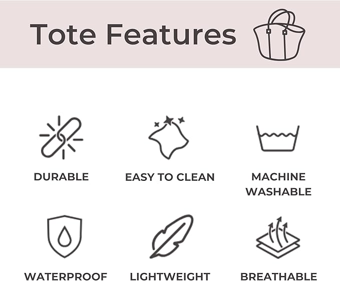 POPUPS Large Neoprene Tote Bag for Women – Stylish Work, Beach, Travel Bag with Pockets, Rope Handles with Zipper Pouch