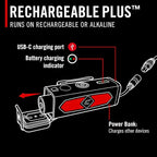 Coast RL35R Voice-Controlled 1100 Lumen Rechargeable LED Headlamp with ARC280™ Lighting, 4 Color Modes, Rear-Facing Safety Signal, Variable Light Control and USB-C Charge Port