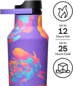 Corkcicle Classic Sport Canteen - Insulated Stainless Steel Water Bottle - Compact & Travel-Friendly - Durable - Dishwasher Safe - BPA Free - Non-Slip Silicone Base - 20 oz - Super Bloom