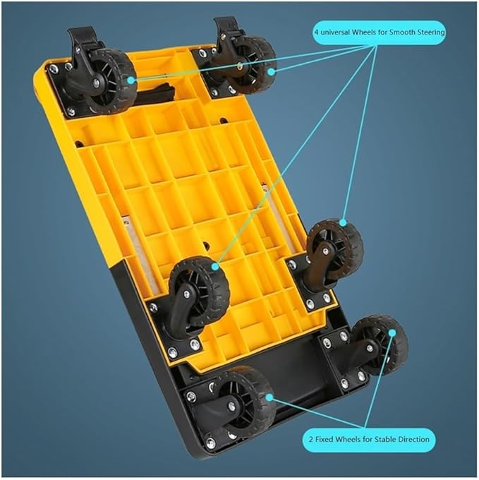 Folding Platform Trolley with Wheels Portable Hand Truck for Cargo Luggage Cart Compact Utility Cart for Home and Delivery Use Small Folding Dolly