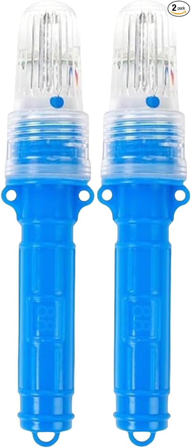 2PCS 2025 Upgraded Marine Flares Coast Guard Approved Ocean, Waterproof Marine Flares Coast Guard Approved, LED Marine Emergency Signals Fishing Boat Safety Kit, Life Raft (Blue)