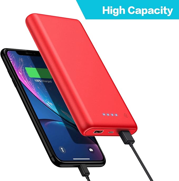 Portable Charger Power Bank 26800mah,Ultra-High Capacity Safer External Cell Phone Battery Pack,2 USB Output High Speed Charging Power bank Compatible with iPhone 16 15 14 13 12 Samsung Android LG-Red