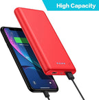 Portable Charger Power Bank 26800mah,Ultra-High Capacity Safer External Cell Phone Battery Pack,2 USB Output High Speed Charging Power bank Compatible with iPhone 16 15 14 13 12 Samsung Android LG-Red