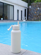 KXIAOCHEN Insulated Water Bottle, Stainless Steel Water Bottle, 2 Lids (Straw and Handle Lid),Wide Mouth Metal Water Bottles Keep Hot and Cold, Double Walled, Thermo Mug, Metal Canteen