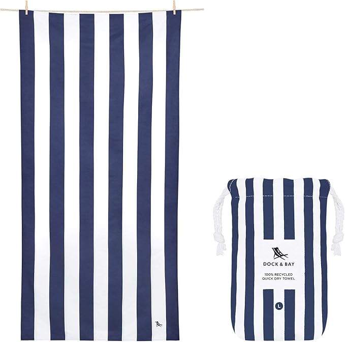 Dock & Bay Beach Towel - Quick Dry, Sand Free - Compact, Lightweight - 100% Recycled - Includes Bag - Cabana - Set E (4), Extra Large (200x90cm, 78x35)