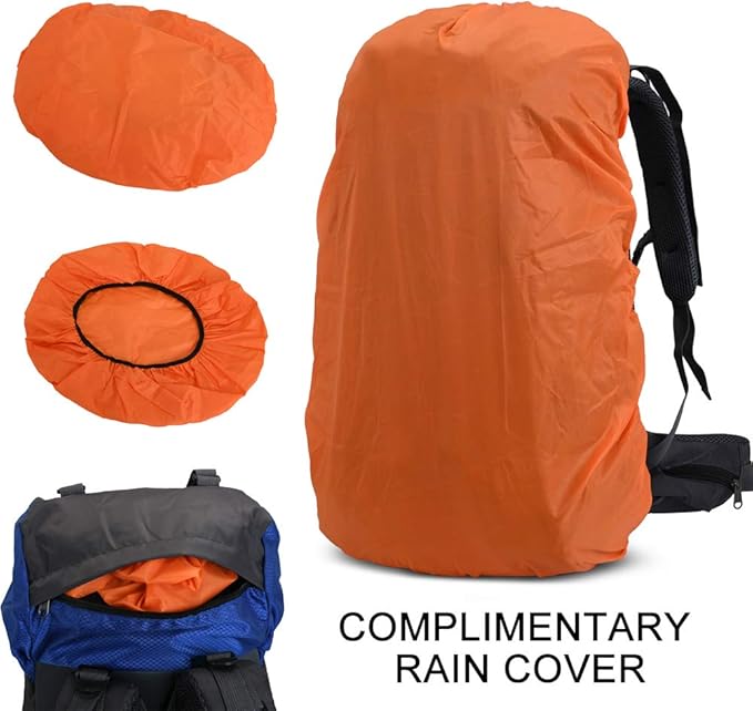 Bseash 60L Internal Frame Waterproof Hiking Camping Backpack with Rain Cover, Large Outdoor Sport Travel Daypack Rucksack