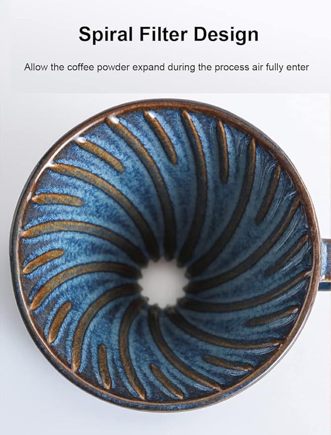 Ceramic Coffee Dripper Filter 60Angle Tapered Hand Brew Pour Over Coffee Maker Set Reusable Porcelain Portable For Home Baristas