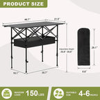 Folding Camping Table,Portable Roll-up Picnic Table with Carry Bag & Mesh Storage,Lightweight Camp Table for Camping,Picnic,Backyard,Party,Patio,BBQ