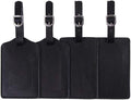 Vigorport Luggage Tags, Leather Personalized Suitcase Tag Set Luggage id Tags Labels Travel Accessories-Set of 4