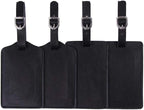 Vigorport Luggage Tags, Leather Personalized Suitcase Tag Set Luggage id Tags Labels Travel Accessories-Set of 4