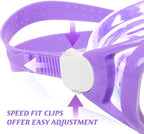 Kids Swim Goggles Snorkel Diving Mask for Boys Girls Ages 5-15, Two-Color Anti-Fog Swimming Goggles with Nose Cover