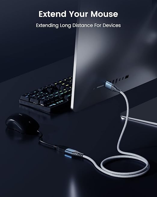 ANDTOBO 10FT USB Extension Cable, USB 3.0 Type A Male to Female Extender Cables High-Speed Data Transfer 5Gbps Compatible with Gamepad, Printer, Webcam, USB Keyboard, Flash Drive, Hard Drive