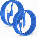 2Pack Blue Fast Charger Cable 6ft [Apple MFi Certified], USB Type C to Lightning Cable 6 Foot Apple iPhone Charging Cord for Apple iPhone 14/13/12 Pro XR XS Max X 8 Plus