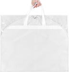 KEEGH CLear Garment Bags for Dance Costumes 40 inch Dance Garment Bags for Dancers Hanging Clothes for Closet Storage, with 4 Zipper Pockets for Dance Competitions, Ballet, Theatre, 2 Pack, White