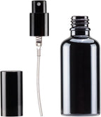 YIZHAO Black Glass Spray Bottles 2oz, with Small Fine Mist Spray, Metal Cap, Refillable for Essential Oil,Travel,Cleaning,Perfume,Aromatherapy,Makeup – 6 Pcs