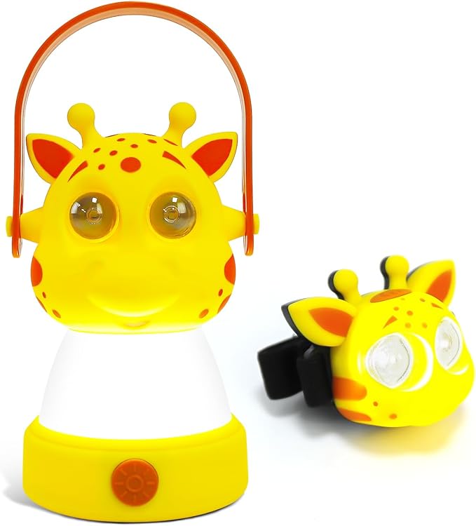 Let's Explore LED Camping Lantern & Headlamp, Battery Powered Night Light, Gift for Birthday, Lightweight Tent Lamp for Children (Deer Set) Age 6+ 8 9 10 11 12 13 14