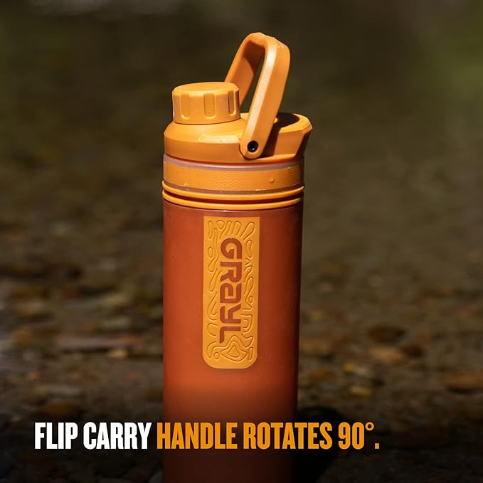 GRAYL UltraPress Water Purifier & Filter Bottle for Hiking, Backpacking, and Travel (Mojave Redrock)