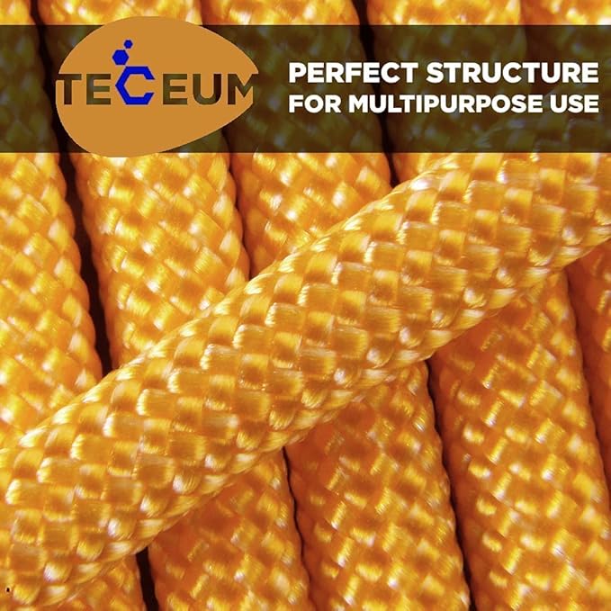 TECEUM 5/32" Paracord Rope 1000 – 1000ft / 200ft / 100ft / 50ft – Tactical Parachute Cord 4mm – 45+ Colors – Nylon String for Survival & Camping Gear – Stripe Cord for Survival – Utility Rope