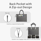 TOPDesign Heavy-Duty Canvas Tote Bag for Women, Adjustable Crossbody/Shoulder Handbag with 9 Pockets, Everything Tote