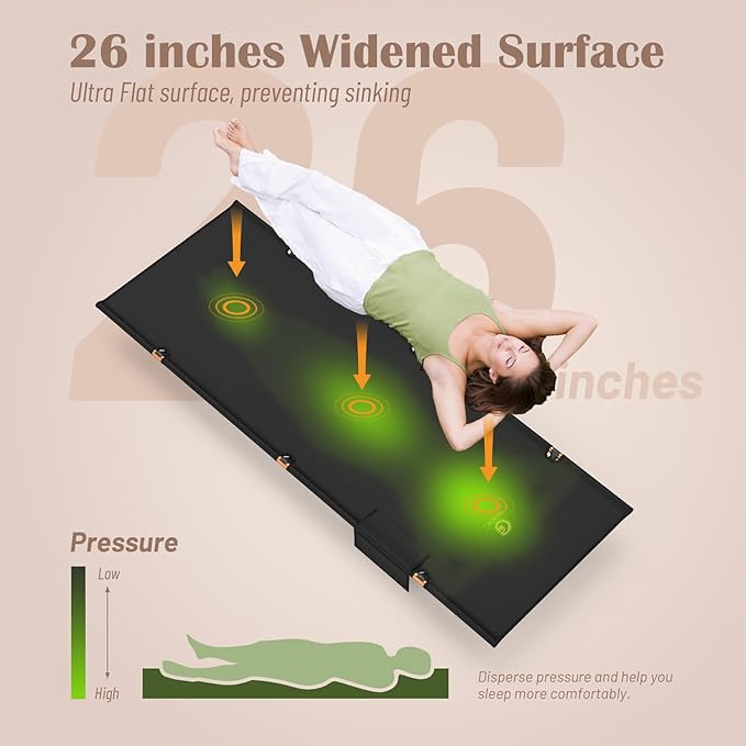 G2 Foldable Camping Cot, Durable Travel Tent Cot, Ultralight for Backpacking, Summer Hiking, Mountaineering, Max Loading Capacity 264lb, Easy to use for Woman & Man, Comes with Storage Bag