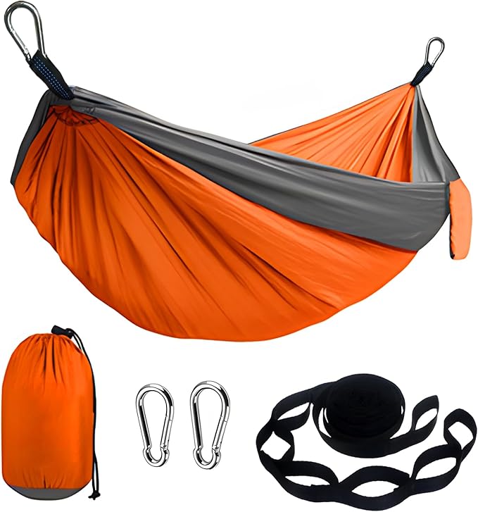 Camping Hammock Lightweight, Portable Hammocks with Tree Straps, Travel Swing Nylon Camp Hammocks for Adult Kids, Outdoor Essentials for Hiking Beach Backpacking