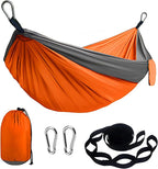Camping Hammock Lightweight, Portable Hammocks with Tree Straps, Travel Swing Nylon Camp Hammocks for Adult Kids, Outdoor Essentials for Hiking Beach Backpacking