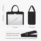 TOPDesign Heavy-Duty Canvas Tote Bag for Women, Adjustable Crossbody/Shoulder Handbag with 9 Pockets, Everything Tote