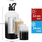 Insulated Water Bottle 128oz,Triple Wall Vacuum Stainless Steel(Dishwasher Safe),Leak Proof & Non-BPA,Flask Jug with Paracord Handle & Straw Spout Lids Sports Gradient black