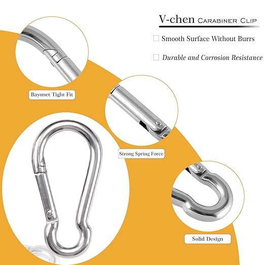 12PCS 2 Inch Small Carabiner Clip, Spring Snap Hook, Heavy Duty Galvanized Steel Keychain Carabiner, Locking Climbing Caribiners Clips for Gym, Plant Hanging, Outdoor Camping, Hiking, 200 lbs Capacity