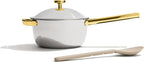 Our Place Titanium Mini Perfect Pot Pro - 2.75 Qt No-Coating Nonstick Pot | Tri-Ply Titanium & Stainless Steel | Oven-Safe up to 750°F & Compatible with All Cooktops | Gold