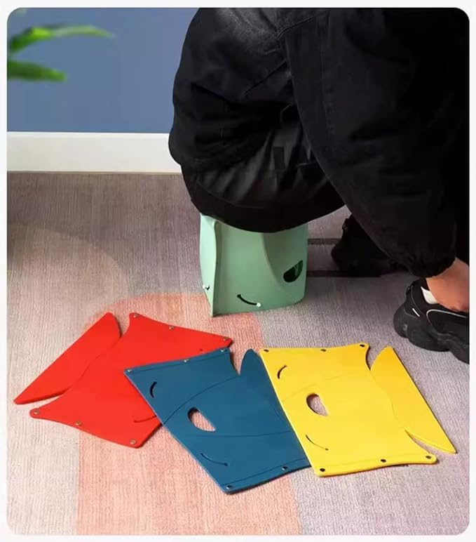 4 Pack Folding Portable Camping Hiking Stools with Handbag Function - Lightweight Collapsable Travel Chairs for BBQ, Library & Backpacking - Outdoor Ultralight Mini Step Stool Foldable