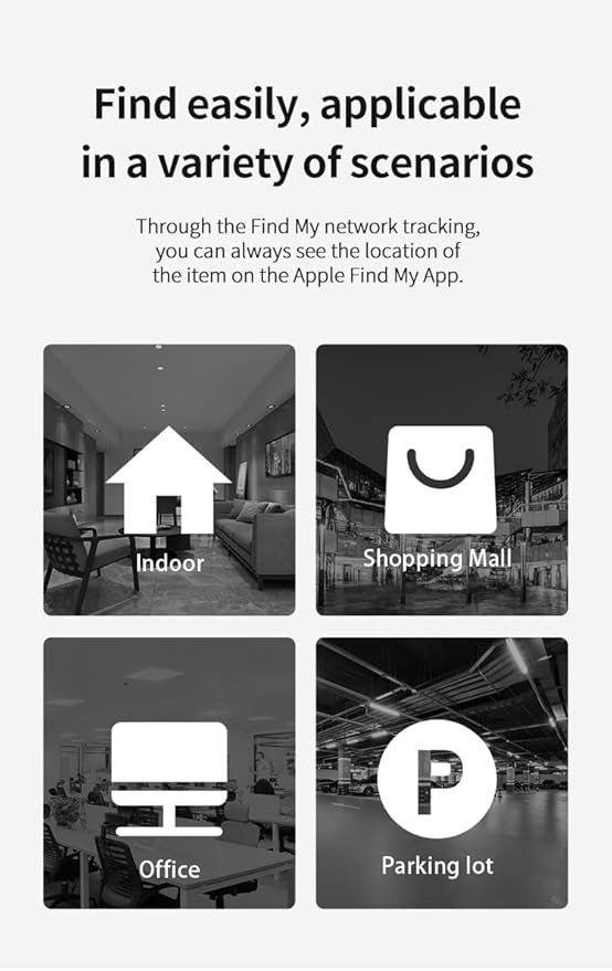 Find My Tag,Item Finder for Keys, Car, Wallet, Luggage, Bag, Pets and More, Works with Apple Find My App (iOS only), GPS Tracker for Kids (Black)