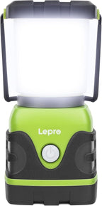 Lepro 1500LM Battery Powered LED Camping Lantern, Waterproof Tent Light with 4 Light Modes, Camping Essentials, Portable Lantern Flashlight for Camping, Emergency Light, Power Outage, Not Rechargeable