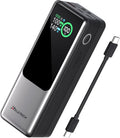 140W Portable Fast Charger 25000mAh with LG 21700 Battery, 3-Port Laptop Fast Power Bank Smart Display for Travel, Compatible with MacBook Pro, iPhone 17/16, ipad.（G-ZeroFear）
