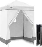 EAGLE PEAK EAGLE PEAK Flex Ultra Compact Pop-up Canopy, Sun Shelter, Changing Room, Portable Privacy Canopy Cabana, 5x5 Canopy Tent, for Pool, Fashion Photoshoots, or Camping White