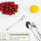 Travel Utensils with Case, Quatish Portable Silverware Set for Work, Stainless Steel Reusable Travel Cutlery Set, Fork and Spoon Set for Camping, EDC Gadgets, Lunch Box for Men, Silver