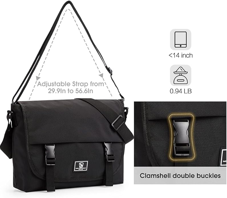 OIWAS Classic Messenger Bag for Men – 14 Inch Satchel Bags for Boys Laptop Shoulder Bag Leisure Crossbody Men Women Bookbag Office Briefcase