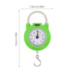 Totority Portable Travel Luggage Scale Manual Spring Suitcase Weight Scale with Hook Small High Precision Fluorescent Green for Travel and Home Use