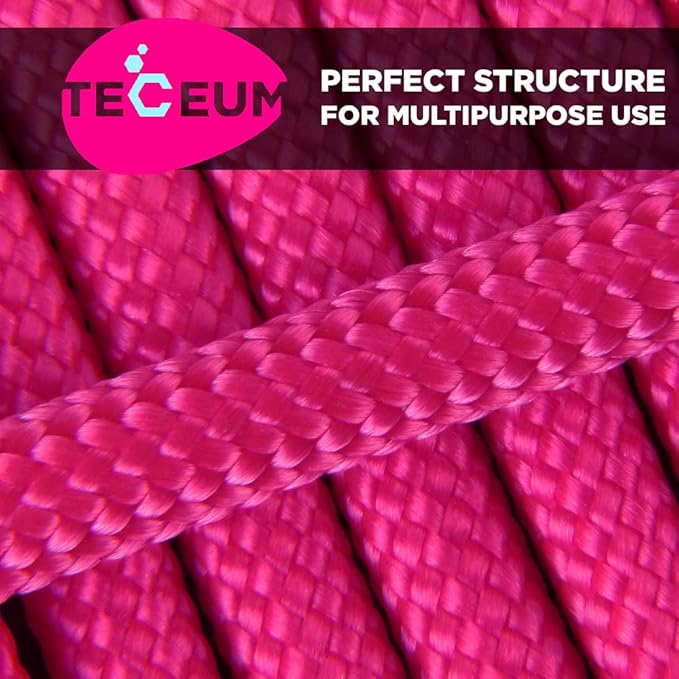 TECEUM 5/32" Paracord Rope 1000 – 1000ft / 200ft / 100ft / 50ft – Tactical Parachute Cord 4mm – 45+ Colors – Nylon String for Survival & Camping Gear – Stripe Cord for Survival – Utility Rope