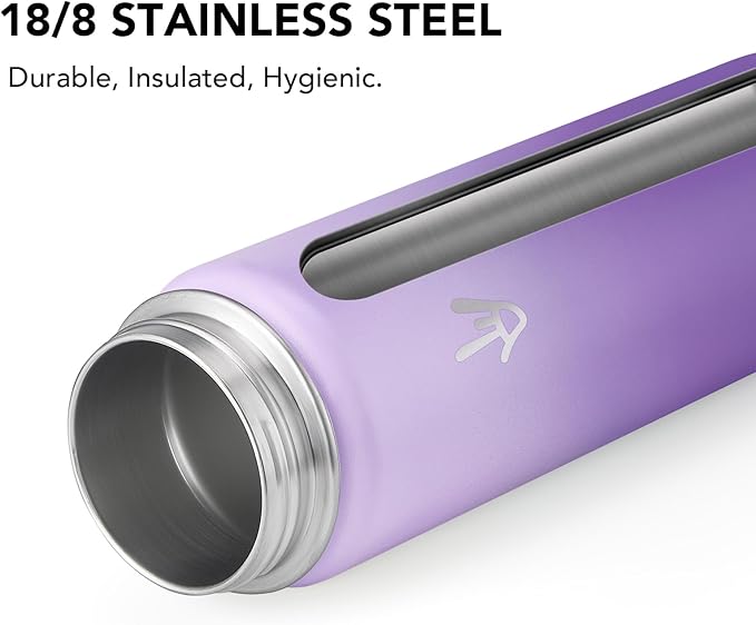 Enerbone 24 oz Insulated Water Bottle, Stainless Steel Bottle with Carrying Strap, Double-Wall Vacuum Insulation Design, Leakproof Sports Bottle with Straw, Keep Drinks Cold or Hot for Hours