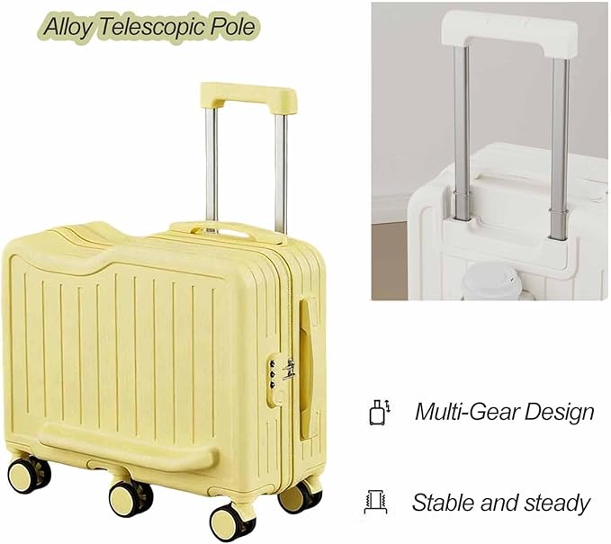 Ride-on Luggage for Kids, Children's Trolly Case with 6-Spinner Wheels & Retractable Cup Holder, Suitcase Stroller, Hardshell Carry On Suitcase(Yellow,22in)