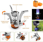 Pots and Pans Set Lixada Outdoor Camping Cookware Mess Kit Camping Cooking Set Tableware with Stove Spoon Fork Cutter for Camping Hiking Backpacking Picnic