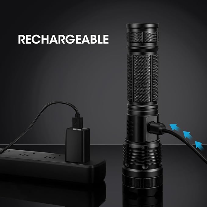 KINGCAESAR 3 Pack Flashlights 90,000High Lumens - Super Bright Rechargeable Flashlight with 5 Light Modes, IPX7 Waterproof Powerful LED Flash Light for Home, Camping