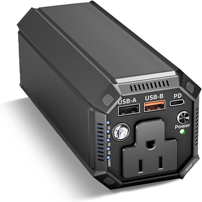 Power Bank with AC 100W,Portable Laptop Charger,98Wh/27000mAh External Battery for Laptop,PD 65W Type-C,Compatible for Outdoor RV Camping Travel Emergency Backup Home