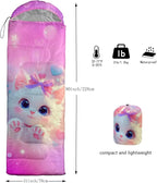 QOOMO Animals Camping Sleeping Bags,3 Season Warm & Cool Weather,Lightweight,Waterproof Sleeping Bags for Adults & Kids,Traveling,and Outdoors,Camping Gear Equipment