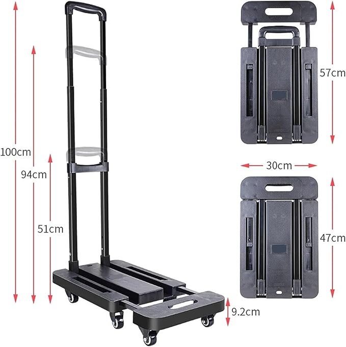 Heavy Duty Folding Cart Portable Trolley for Camping Luggage & Home Use Multi Functional Outdoor Wagon Foldable Hand Truck (Blue)