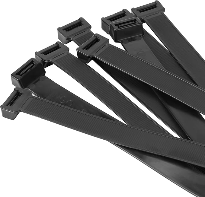 Armpow 26 inch Black Zip Ties Heavy Duty 11 PCS, 440 LBS Ultra Exclusive Strong Plastic Wire Ties, Large Cable Ties Extra Long Tie Wraps, Indoor and Outdoor UV Resistant