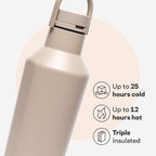 Corkcicle Classic Sport Canteen Insulated Water Bottle - Keeps Beverages Cold 25 Hours - Triple Insulated - Summer Drinkware Gift - Keeps Drinks Ice Cold - Leak-Proof Cap - 32 oz - Desert